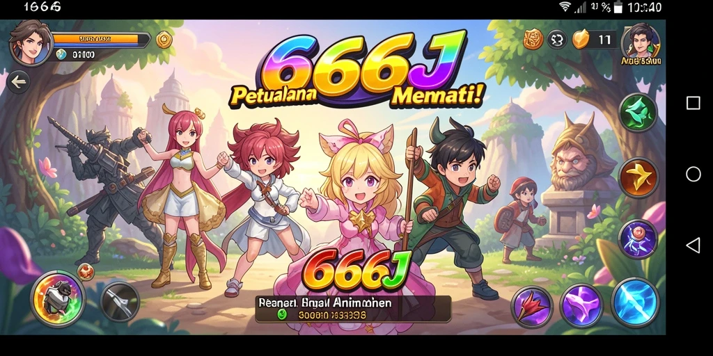 Tampilan gameplay seru dalam dunia Anime yang penuh warna.