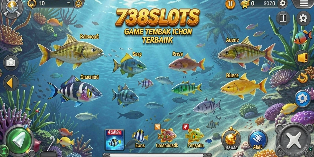 Tampilan gameplay menembak ikan yang seru dan mengasyikkan.