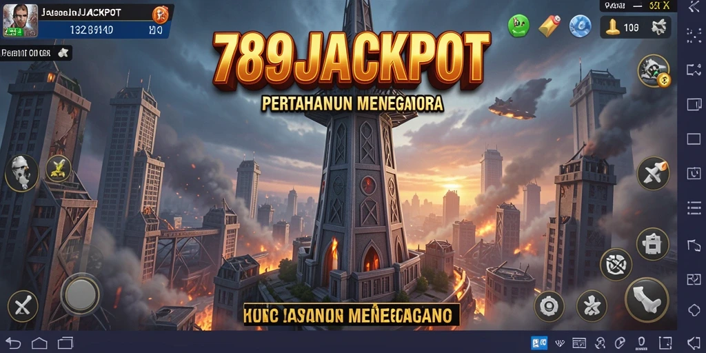 Tangkapan layar menunjukkan gameplay <strong>789JACKPOT</strong> yang intens dalam Tower Defense.