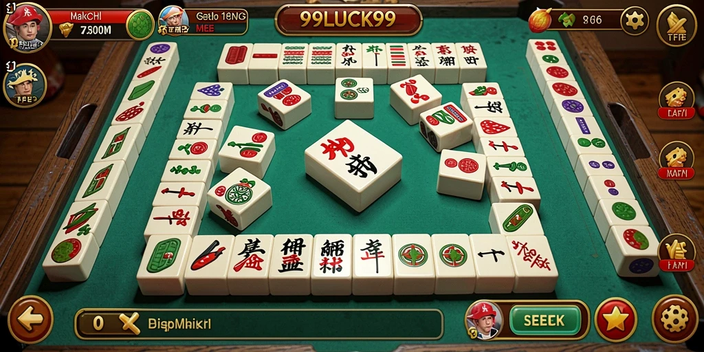 Tampilan gameplay 99LUCK99 yang seru dan menantang dalam permainan Mahjong.