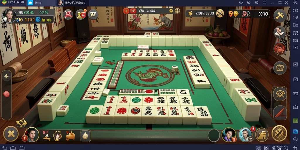 Tangkapan layar gameplay BIRUTOTO menampilkan aksi seru permainan Mahjong.