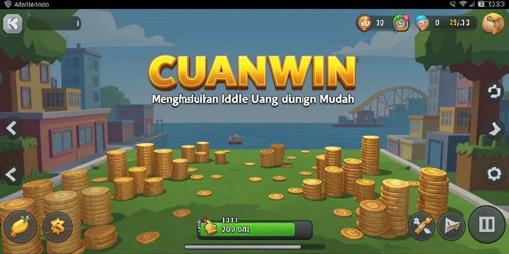 Tampilan gameplay CUANWIN dengan desain grafis yang menarik dan gameplay santai.