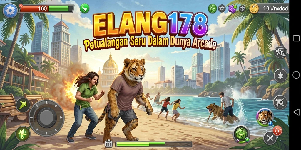 Menampilkan gameplay seru dalam ELANG178 dengan karakter yang beraksi.