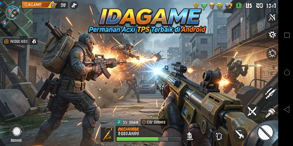 Tampilan gameplay IDAGAME yang penuh aksi dan intens.