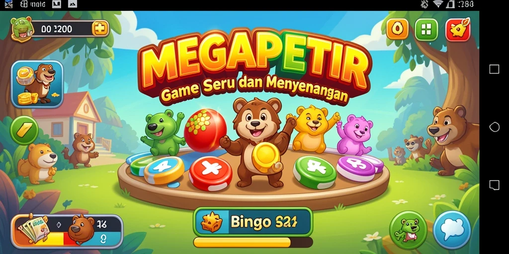 Tampilan antarmuka gameplay Bingo yang menarik di MEGAPETIR.