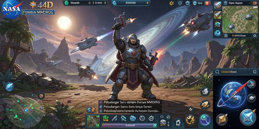 Screenshot utama NASA4D menampilkan aksi seru dalam dunia MMORPG.