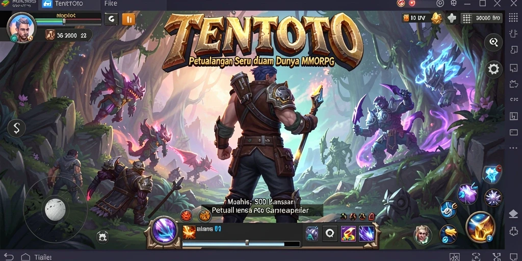 Gameplay <strong>TENTOTO</strong> yang mendebarkan dengan aksi petualangan penuh warna.